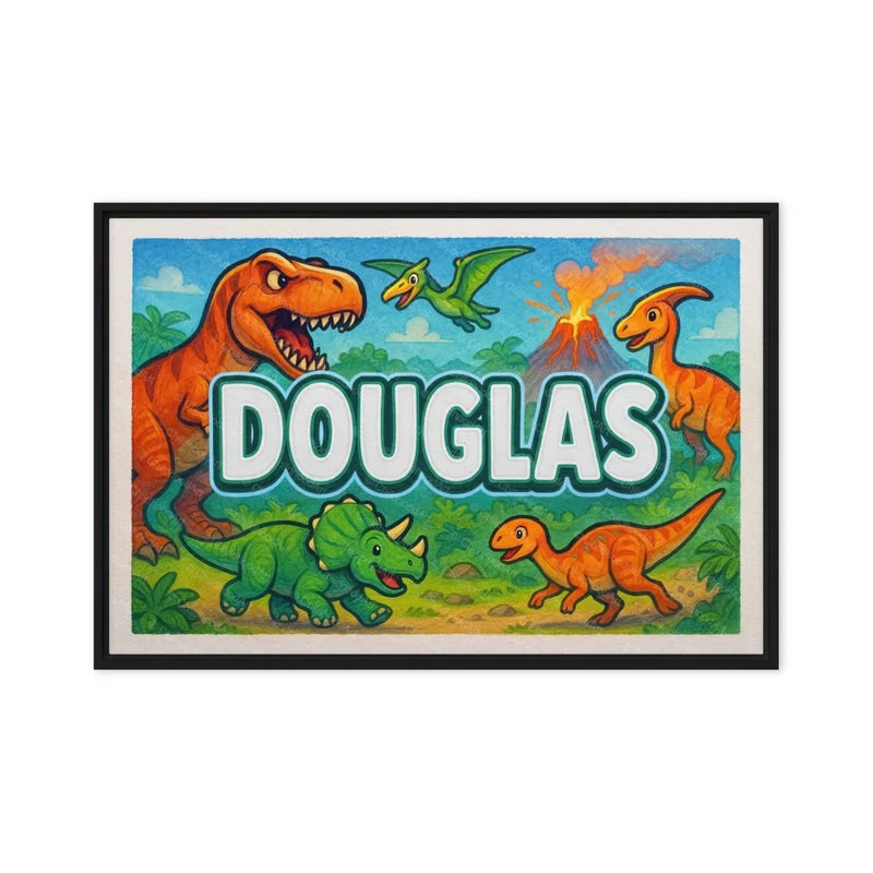 Douglas Name Art - Dinosaur Adventure personalized wall print for kids