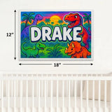 Drake Name Art - Dinosaur Adventure personalized wall print for kids