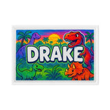 Drake Name Art - Dinosaur Adventure personalized wall print for kids