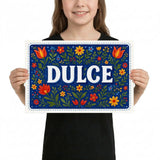 Dulce Name Art - Floral Farmhouse personalized wall print for kids