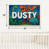 Dusty Name Art - Dinosaur Adventure personalized wall print for kids
