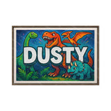 Dusty Name Art - Dinosaur Adventure personalized wall print for kids