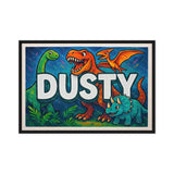 Dusty Name Art - Dinosaur Adventure personalized wall print for kids