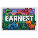 Earnest Name Art - Dinosaur Adventure personalized wall print for kids