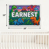 Earnest Name Art - Dinosaur Adventure personalized wall print for kids