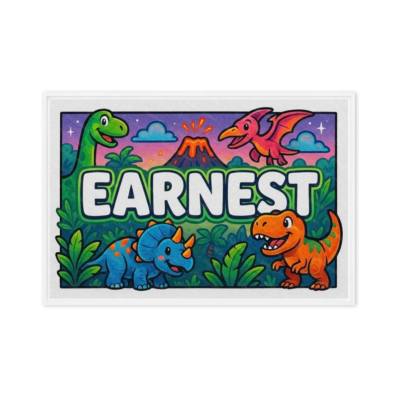 Earnest Name Art - Dinosaur Adventure personalized wall print for kids