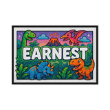 Earnest Name Art - Dinosaur Adventure personalized wall print for kids