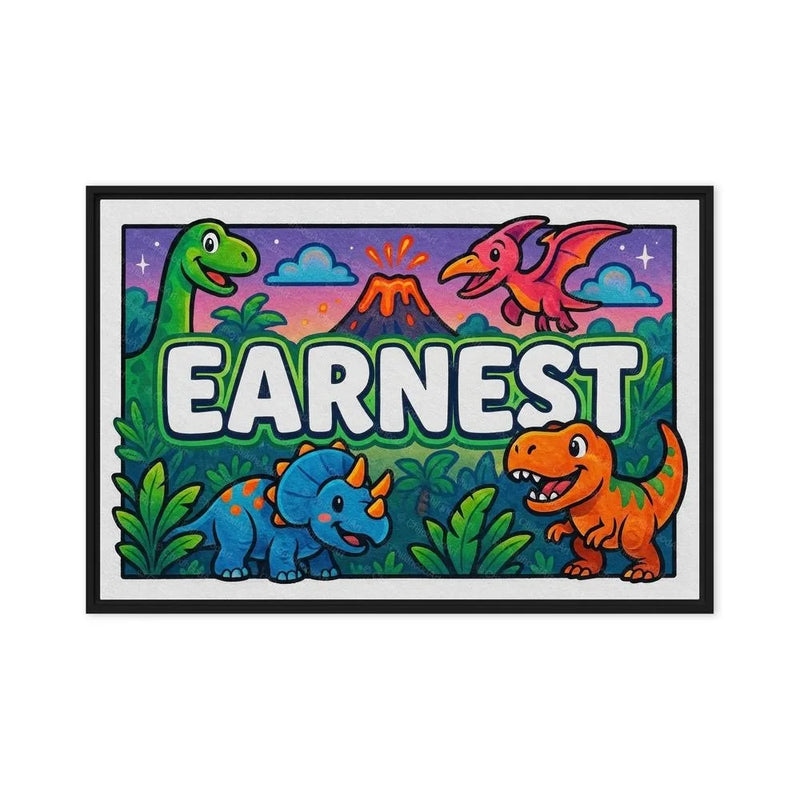 Earnest Name Art - Dinosaur Adventure personalized wall print for kids