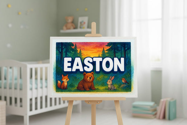 Easton’s Personalized Forest Friends Art
