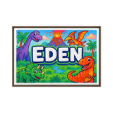 Eden Name Art - Dinosaur Adventure personalized wall print for kids