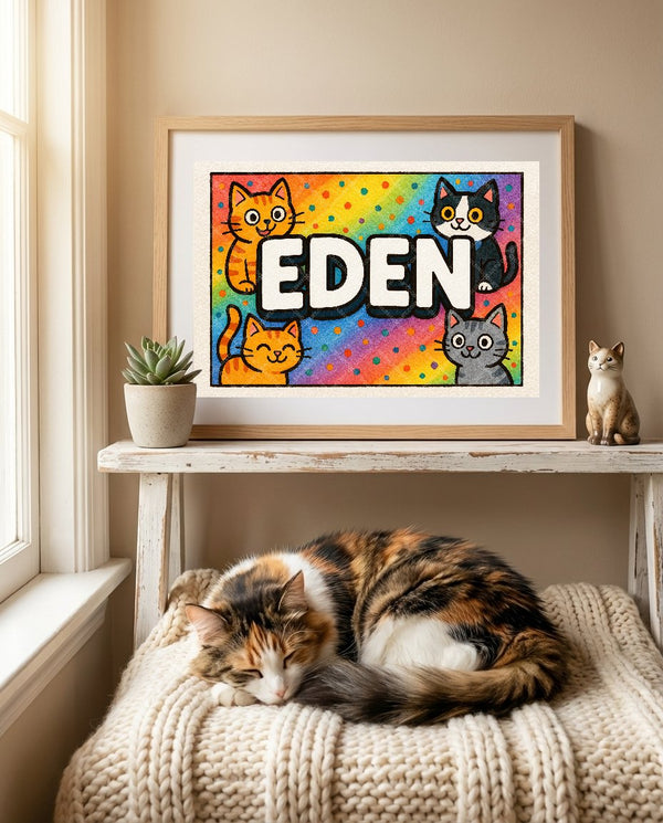 Eden Colorful Cats Art
