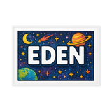 Eden Name Art - Space Explorers personalized wall print for kids