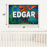 Edgar Name Art - Dinosaur Adventure personalized wall print for kids