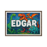 Edgar Name Art - Dinosaur Adventure personalized wall print for kids