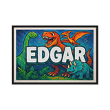 Edgar Name Art - Dinosaur Adventure personalized wall print for kids