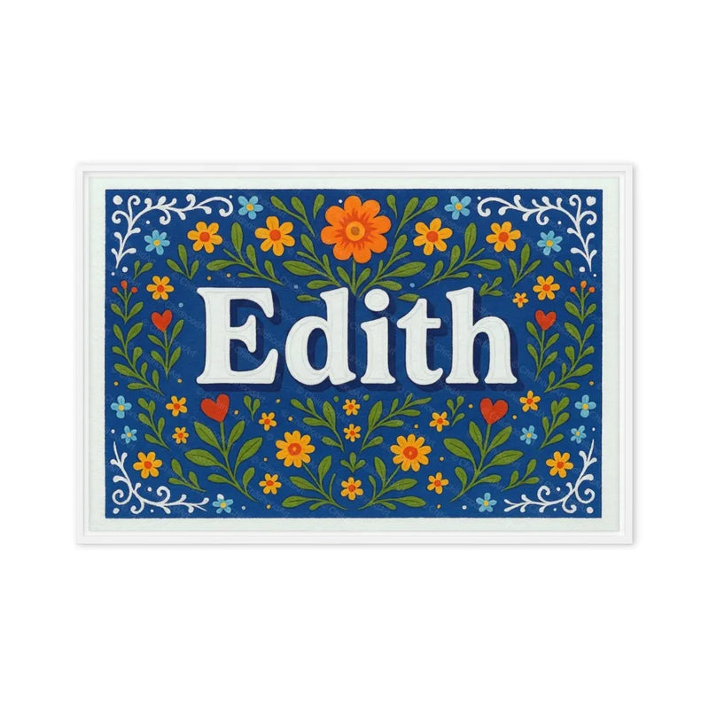 Edith Name Art - Floral Farmhouse personalized wall print for kids