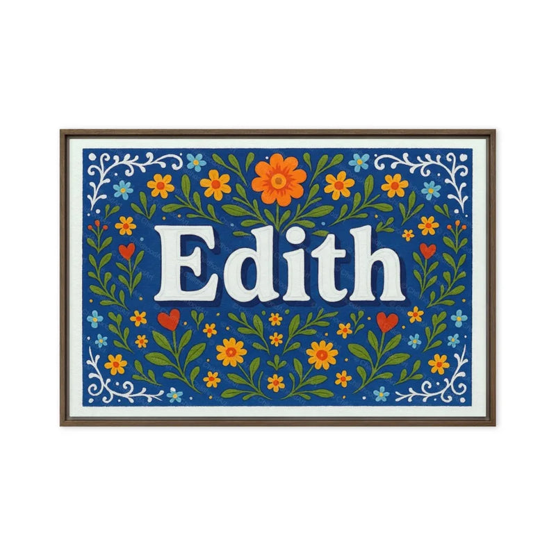 Edith Name Art - Floral Farmhouse personalized wall print for kids