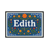 Edith Name Art - Floral Farmhouse personalized wall print for kids