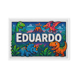 Eduardo Name Art - Dinosaur Adventure personalized wall print for kids
