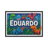 Eduardo Name Art - Dinosaur Adventure personalized wall print for kids