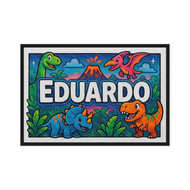 Eduardo Name Art - Dinosaur Adventure personalized wall print for kids