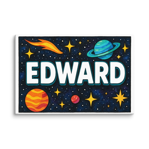 Edward Name Art - Space Explorers Personalized Wall Art