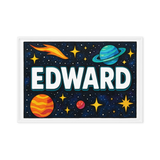 Edward Name Art - Space Explorers personalized wall print for kids