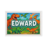 Edward Name Art - Dinosaur Adventure personalized wall print for kids