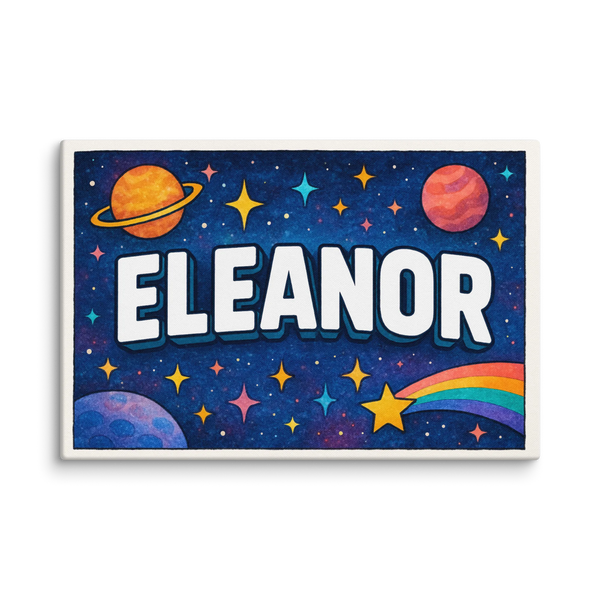 Eleanor Name Art - Space Explorers Personalized Wall Art