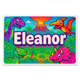 Eleanor Name Art - Dinosaur Adventure personalized wall print for kids