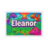 Eleanor Name Art - Dinosaur Adventure personalized wall print for kids