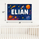 Elian Name Art - Space Explorers personalized wall print for kids