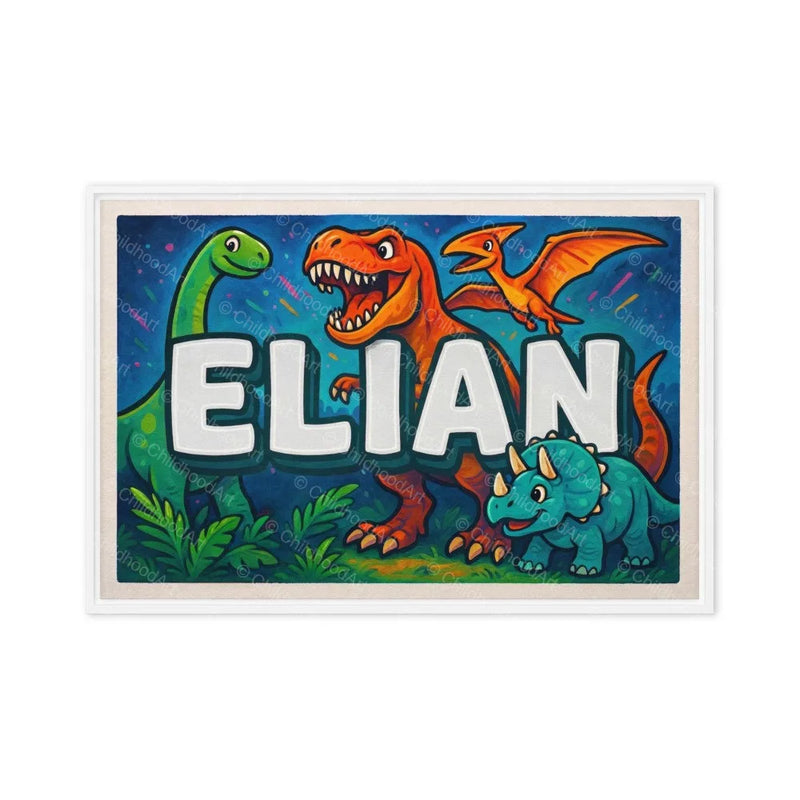 Elian Name Art - Dinosaur Adventure personalized wall print for kids