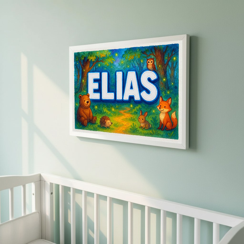 Personalized name art for Elias