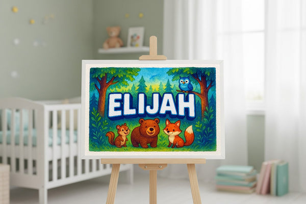 Elijah’s Personalized Forest Friends Art