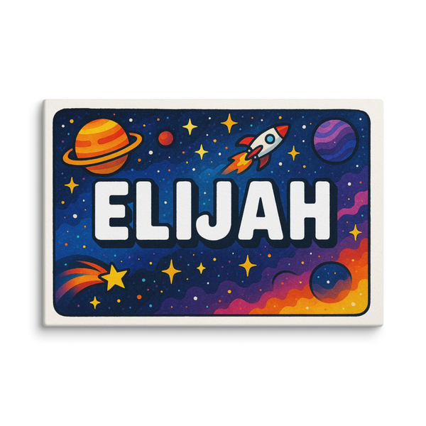 Elijah Name Art - Space Explorers Personalized Wall Art