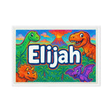 Elijah Name Art - Dinosaur Adventure personalized wall print for kids