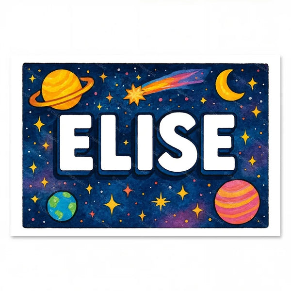 Elise Personalized Space Explorer Name Art
