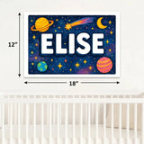 Adventurous personalized space name art for Elise