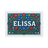 Elissa Name Art - Floral Farmhouse personalized wall print for kids