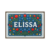 Elissa Name Art - Floral Farmhouse personalized wall print for kids