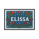 Elissa Name Art - Floral Farmhouse personalized wall print for kids