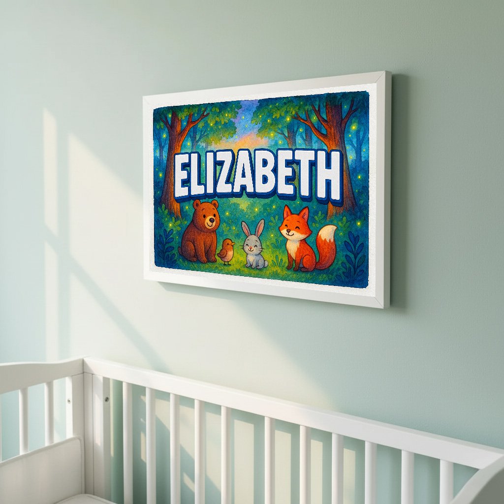 Personalized name art for Elizabeth