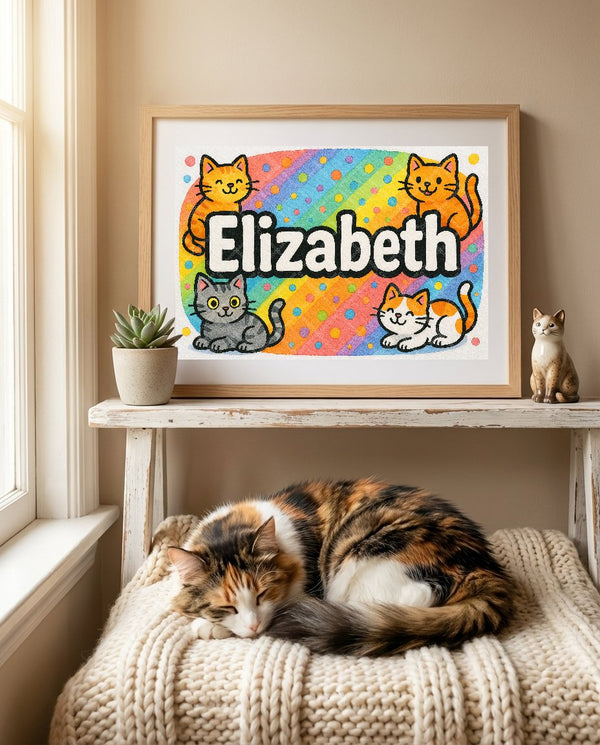 Elizabeth Colorful Cats Art
