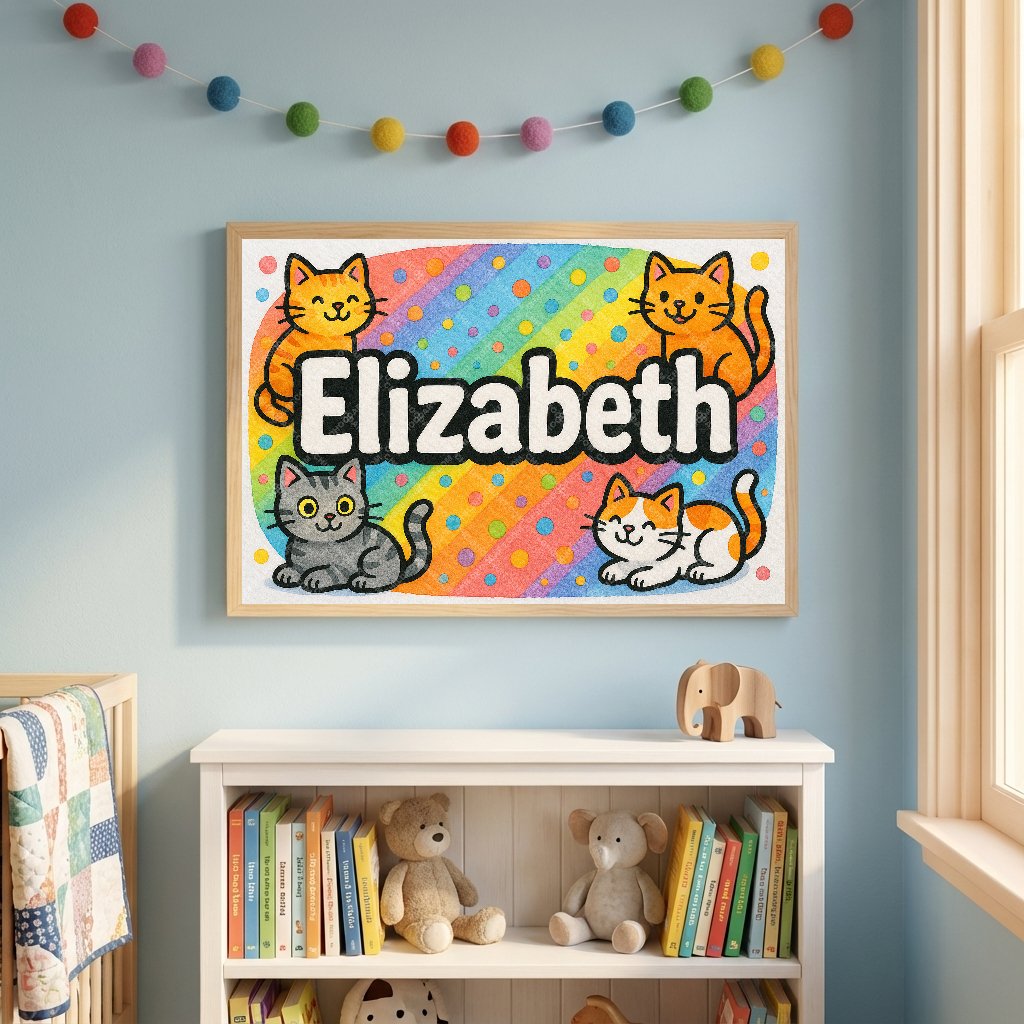 Personalized name art for Elizabeth