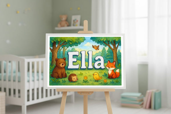 Ella’s Personalized Forest Friends Art