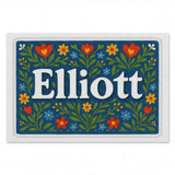 Elliott Name Art - Floral Farmhouse personalized wall print for kids