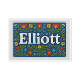 Elliott Name Art - Floral Farmhouse personalized wall print for kids