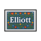 Elliott Name Art - Floral Farmhouse personalized wall print for kids
