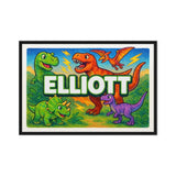 Elliott Name Art - Dinosaur Adventure personalized wall print for kids